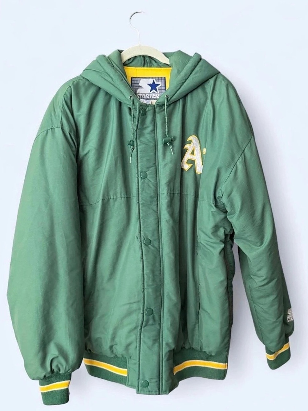 Starter Vintage Oakland Athletics Starter Hooded Puffer Jacket Hooded Puffer